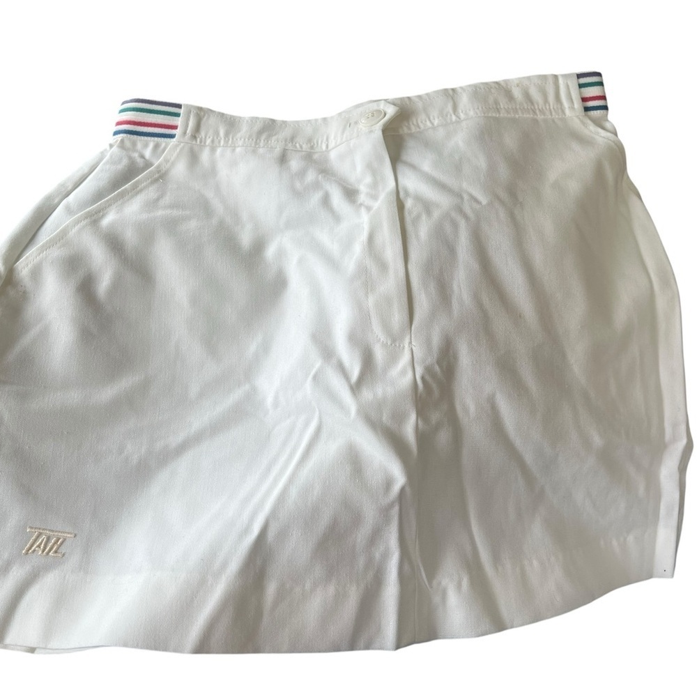 Vtg Tail White Tennis Pickleball Skirt with Striped Waistband Sz 13/14
